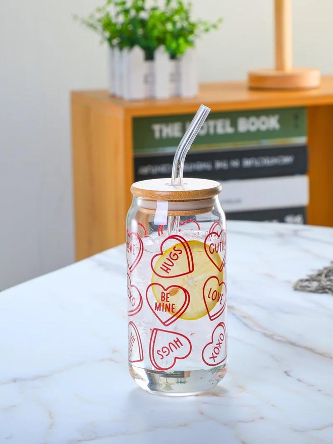 1CHASE Set of 2 - Valentine-Themed Borosilicate Sipper Glass 350ml - Image 2